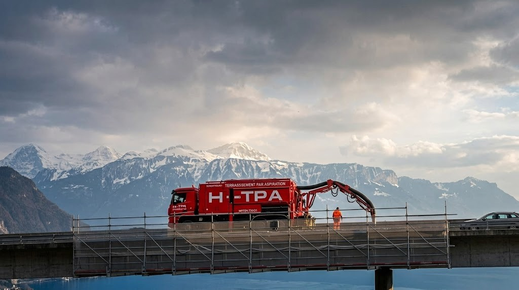 Camion excavatrice aspiratrice H-TPA en intervention de terrassement